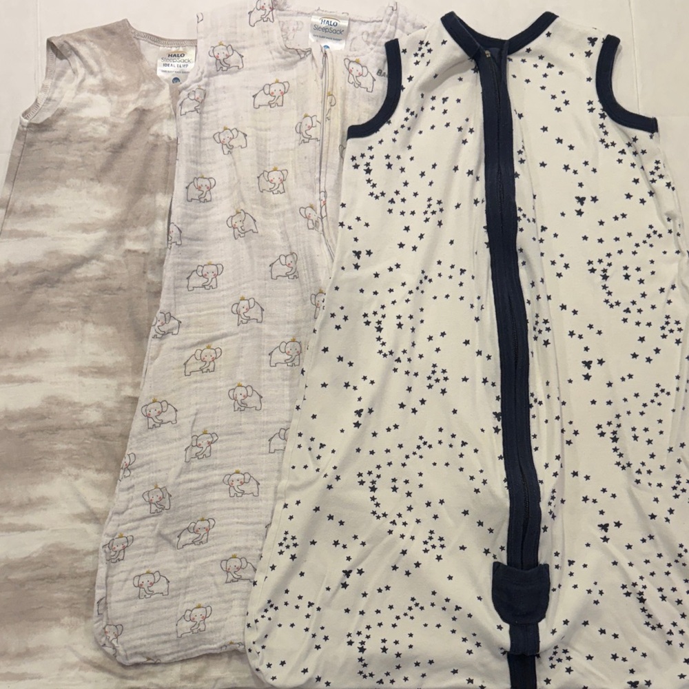 Halo & Burt's Bees Sleep Sack Bundle (3) - Size Medium 6-12 Months